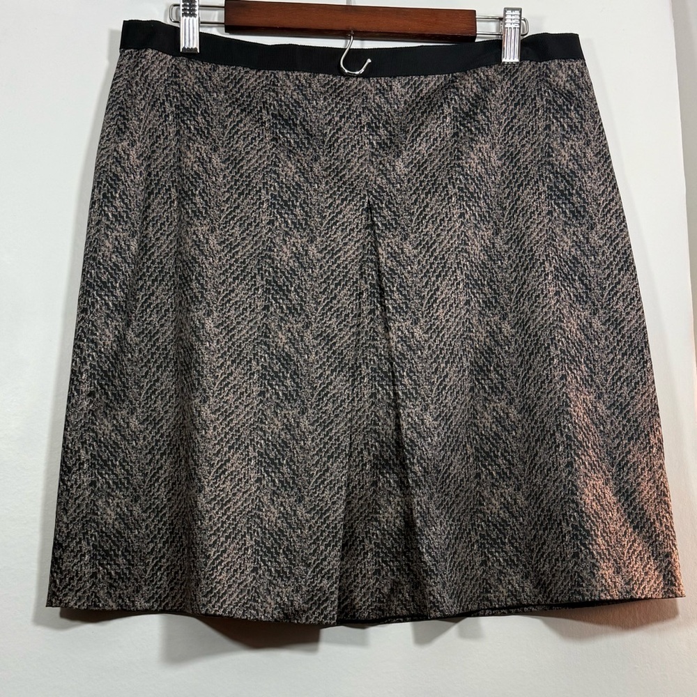 Ann Taylor Size 12 Black/Gray/Brown A-Line Skirt
